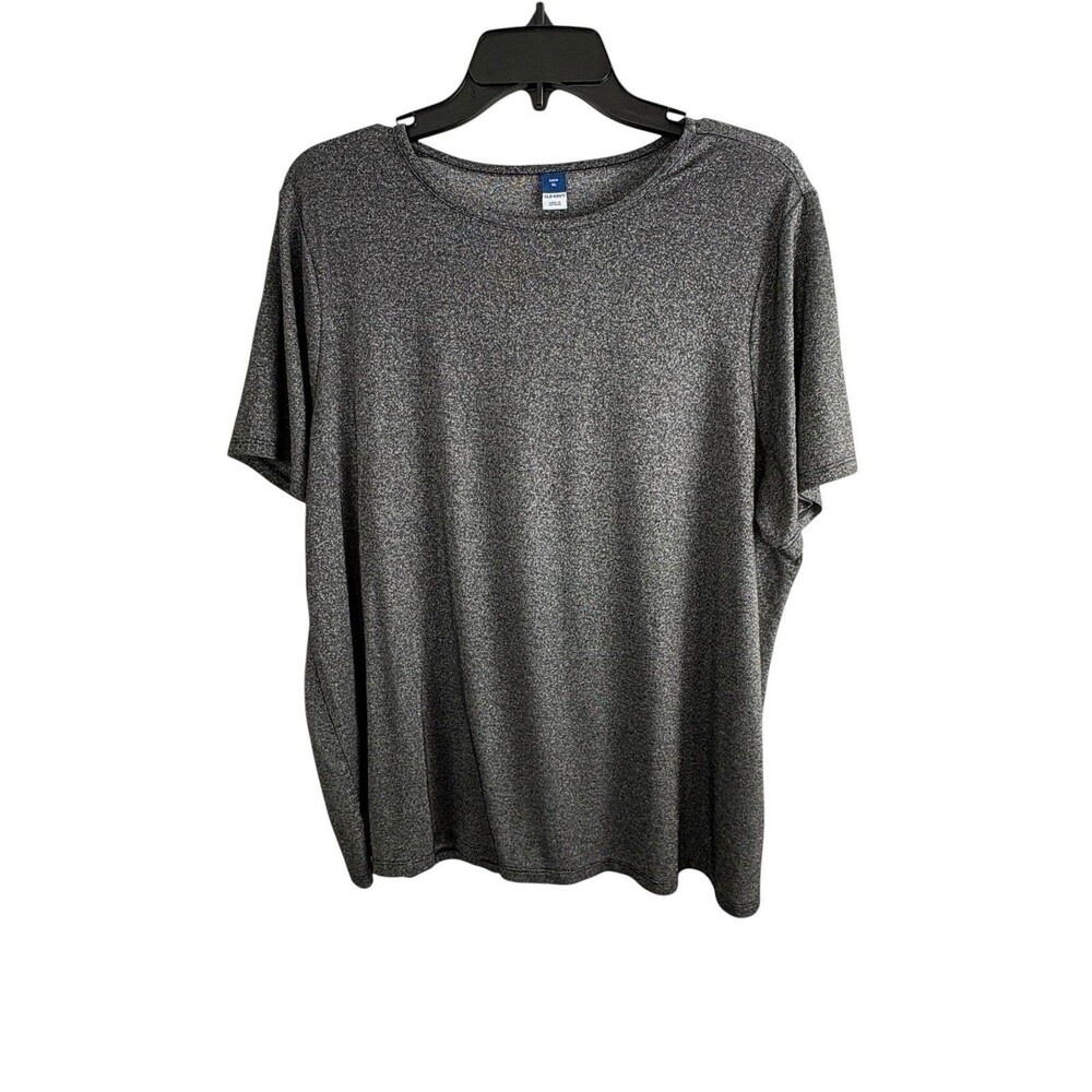 Old Navy Luxe Womens Shirt Adult Size XL Metallic Gunmetal Fabric Short Sleeve